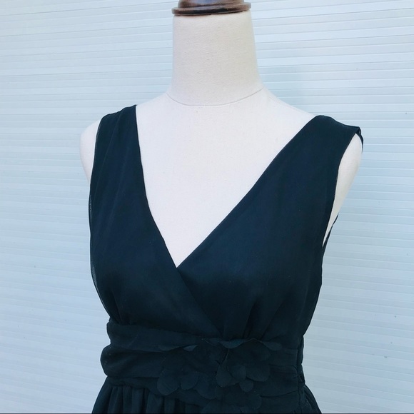 LUSHOUS Black Sheer Layered Fit Flare Dress Event Cocktail Party Size 8 - Picture 2 of 7